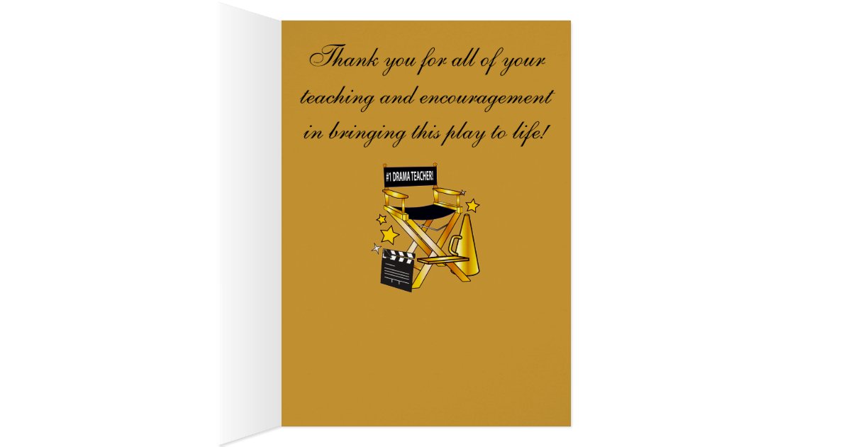 Thank You To My Drama Teacher Play Card Zazzle