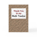 Thank You to my Math Teacher cards