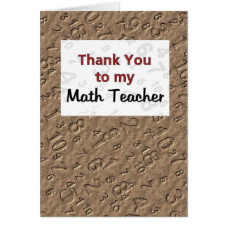 Thank You Math Teacher Cards | Zazzle