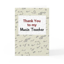 Thank You to my Music Teacher cards