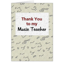 Thank You to my Music Teacher cards