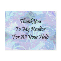 Thank You To My Realtor For All Your Help postcards by TheStampStore Thank You To My Realtor For All Your Help postcards