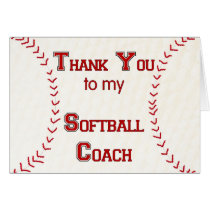 Thank You to my Softball Coach cards