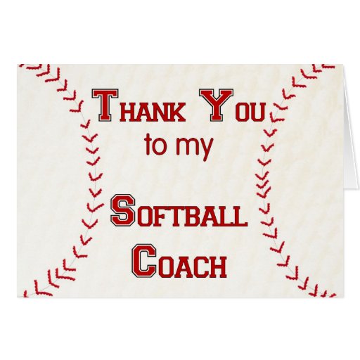 Thank You To My Softball Coach Greeting Card 