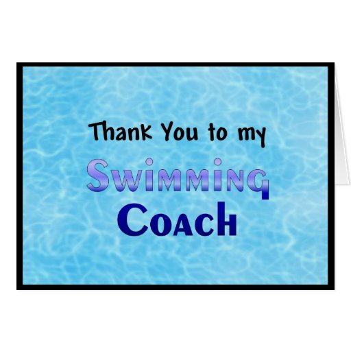 Thank You To My Swimming Coach Card Zazzle