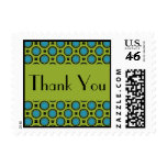 Thank You Turquoise Green Postage Stamps