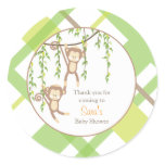 Thank you |  Twin Monkeys Baby Shower Sticker