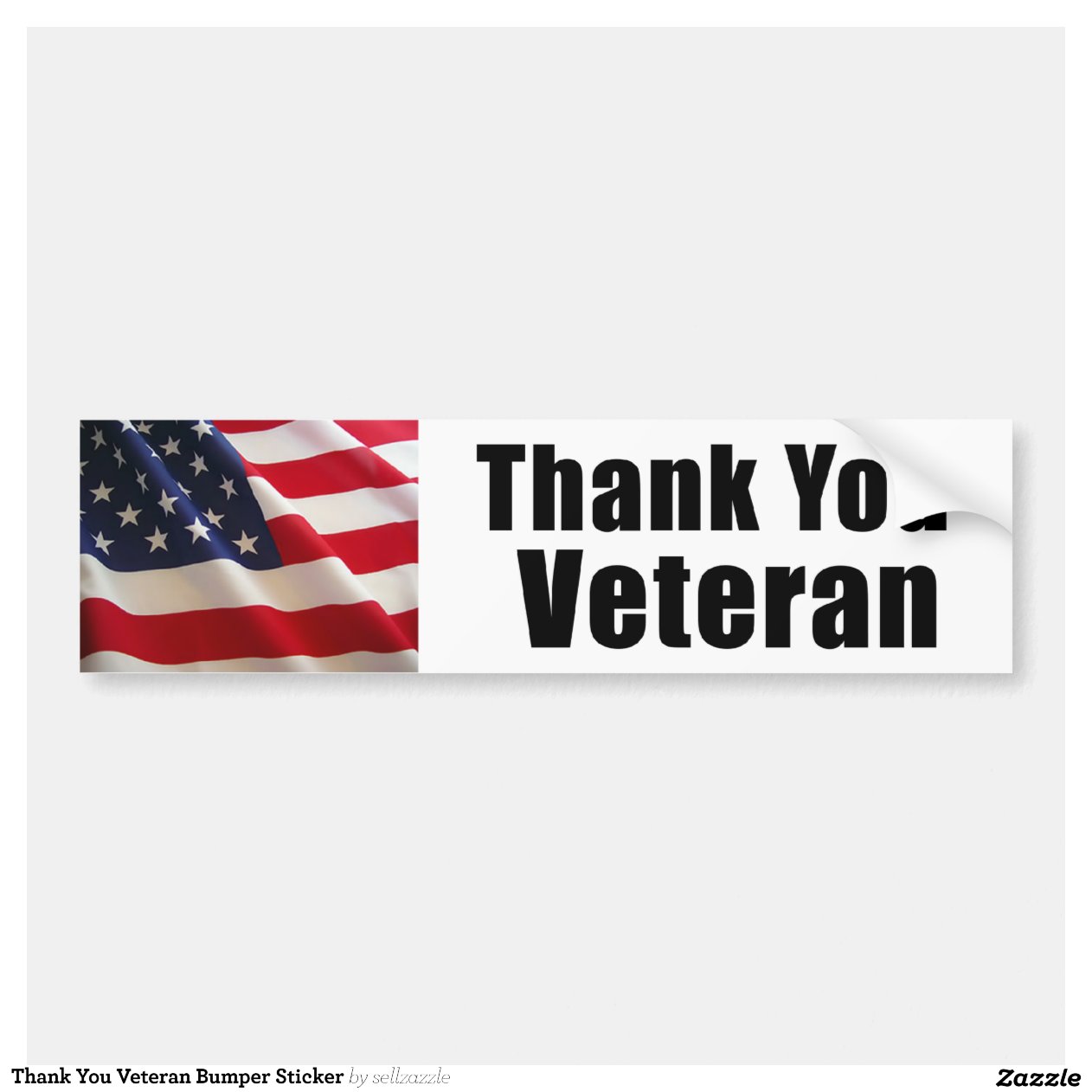 Thank You Veteran Bumper Sticker Car Bumper Sticker | Zazzle