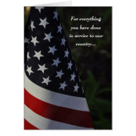 Thank You Veteran on Veteran's Day Flag Card 