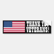 Thank You Veterans! Bumper Stickers