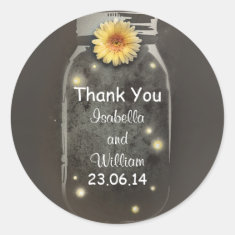 thank you vintage rustic whimsical mason jar sticker