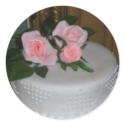 Thank you Wedding Cake Round Stickers