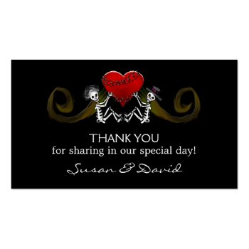 Thank You Wedding Cards - Skeletons Holding Heart Double-sided Standard Business Cards (pack Of 100) by juliea2010 at Zazzle