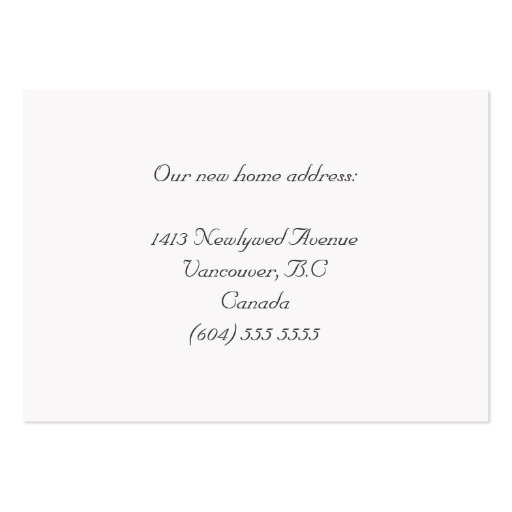 Thank You Wedding Gift Business Card (back side)