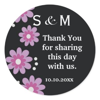 Thank You Wedding Monogram Initial Stickers sticker