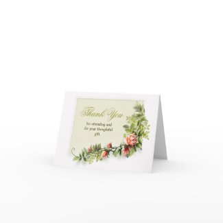 Thank you wedding note card