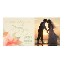 Thank You Wedding Photo Card - Orange Ice 2