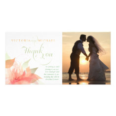 Thank You Wedding Photo Card - Orange Ice White