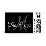 Thank You Wedding Postage Stamps Monogram Black Thank You Wedding Postage Stamps Monogram Black