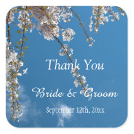 Thank you wedding stickers, cherry blossom stickers