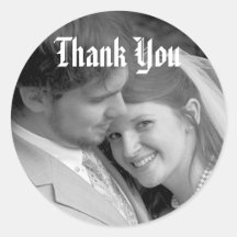 Thank You Wedding Stickers with your photo