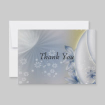 Thank You White Blue Flowers Card invitations