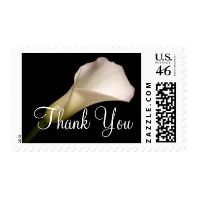 Thank You White Calla Lily Wedding Stamps