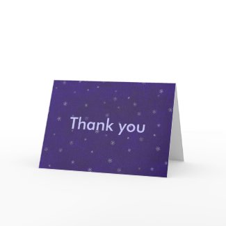 Thank you, White garland on blue, wedding cards card