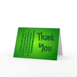 Thank You With Bamboo Design--Green Shading card
