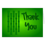 Thank You With Bamboo Design--Green Shading Card