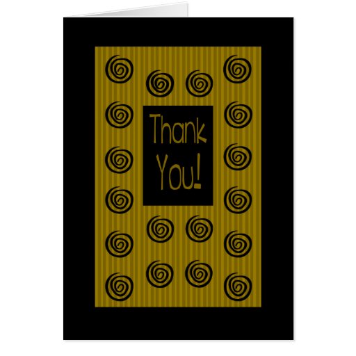 "Thank You" With Big Funky Swirls, Stripes, Border Card