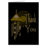 Thank You With Bronze Wind Chime & Sunburst Greeting Card