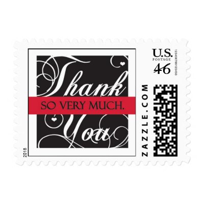 Thank- you with Love Postage Stamp