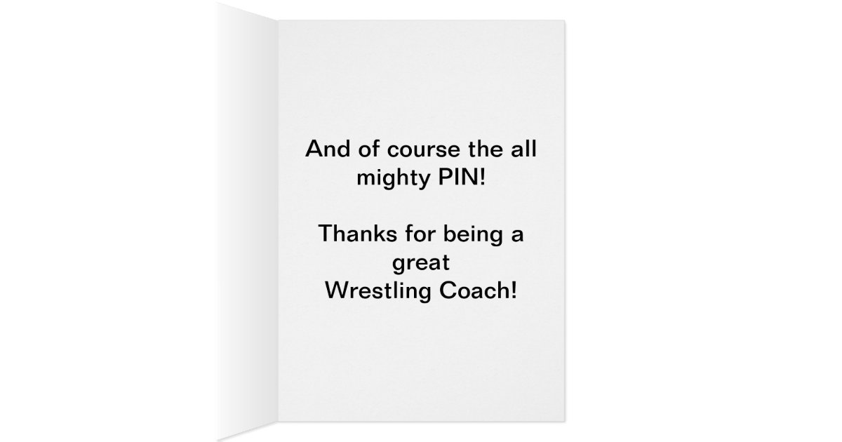 Thank You Wrestling Coach Card Zazzle