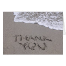 Thank You written in Sand Note Card