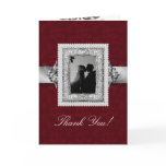 Thank You Xmas Photo Card Wedding Jewels Red