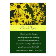 Thank you, yellow daisy flowers custom invitation