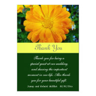 Thank you, yellow daisy flowers personalized announcement