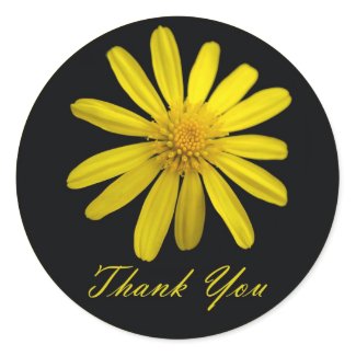 Thank You Yellow Daisy Stickers sticker