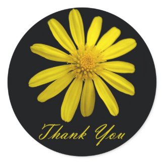 Thank You Yellow Daisy Stickers sticker