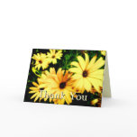 Thank You Yellow Flowers with Raindrops Card