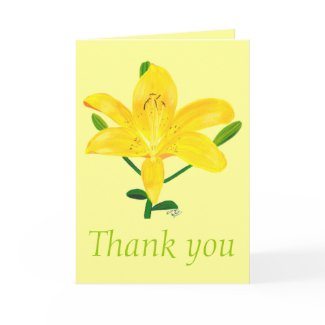 Thank you, yellow lilly, wedding cards card