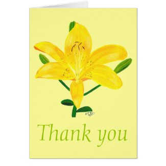 Thank you, yellow lily, wedding cards