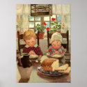 Thankful Children at a Meal; Jessie Willcox Smith Poster