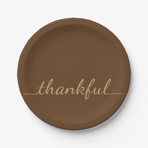 Thankful Thanksgiving paper plate Zazzle
