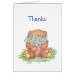 Thanks a Bunch Humor, Teddy Bear Flowers Greeting Card