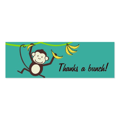 Thanks a Bunch, Monkey Gift Tags Business Card