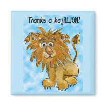 Thanks a kajilLION Thank You Magnet Blue by zooogle Thanks a kajilLION Thank You Magnet Blue