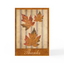 "Thanks" card with fall leaves