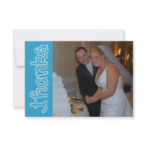 Thanks Chalk Lines Thank You Notecard (Blue) Custom Invites